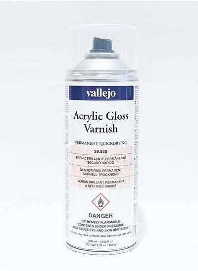 Buy 28.530 VALLEJO HOBBY PAINT SPRAY GLOSS VARNISH 400ml in UAE