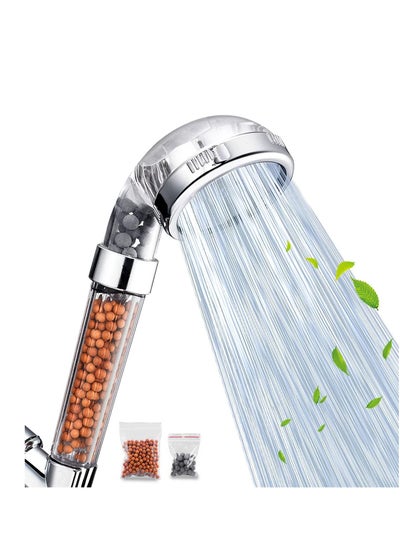 Buy Original Tycom Shower Head, Eco Power High Pressure Water Softener Filtered Handheld Showerhead with Spa like Ionic beads for Dry Skin & Hair - 3 Spray Settings Basic in UAE