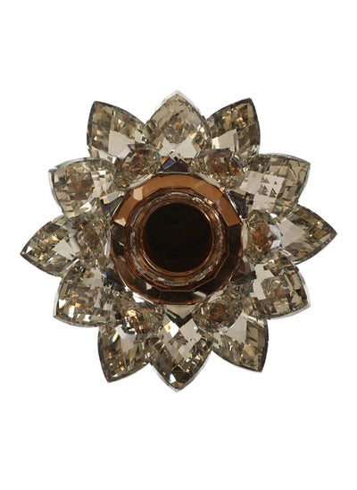 اشتري Cheska Lotus Candle Holder, Clear & Brown في الامارات