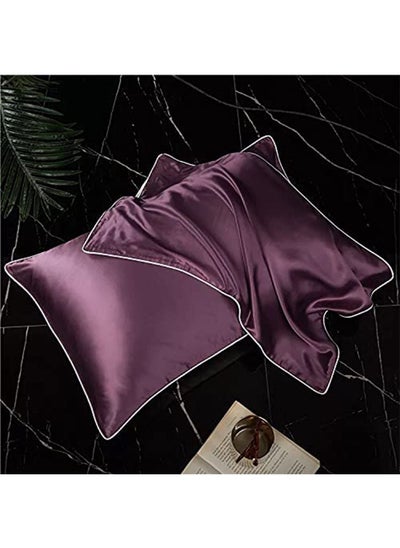 Buy Mulberry Silk Pillowcase for Hair and Skin, Soft Breathable(Purple 48cm*74cm) in UAE