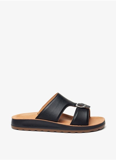 اشتري Men's Solid Arabic Sandals with Buckle Detail في الامارات