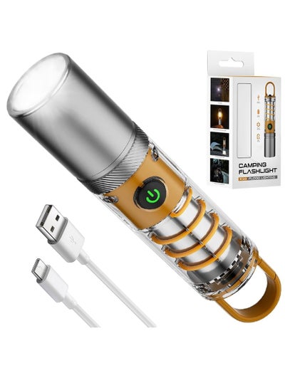 اشتري Flashlights High Lumens Rechargeable, Super Bright LED Flash Light, 6 Modes with USB-C Cable, IPX6 Waterproof, Handheld Powerful Flashlight for hunting, Camping, Emergencies في السعودية