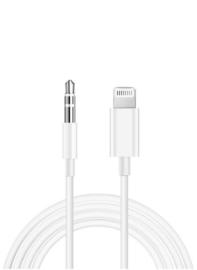 Buy Lightning To 3.5mm Aux Cable White in Saudi Arabia