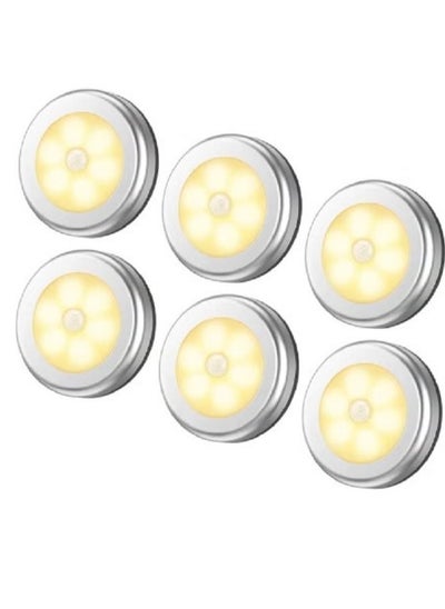 Buy 6-Piece Under Cabinet LED Lights with Sensor Warm White in Saudi Arabia