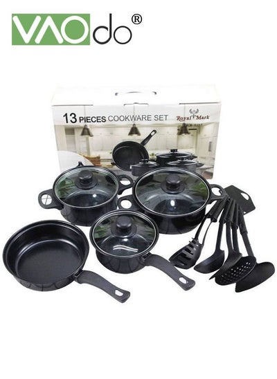 اشتري 13PCS Cookware Set Non-stick Pan Set Frying Pan Soup Pan with Spatula Set في الامارات