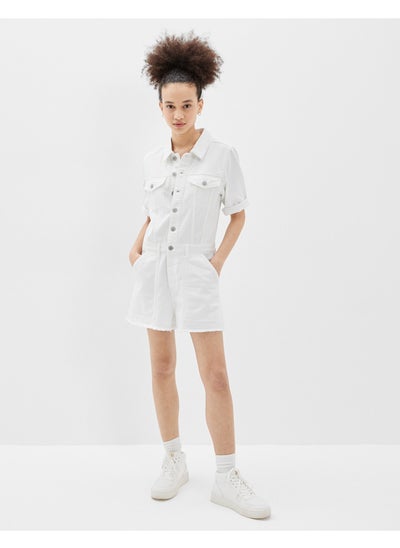 اشتري AE White Denim Coverall Shorts في مصر