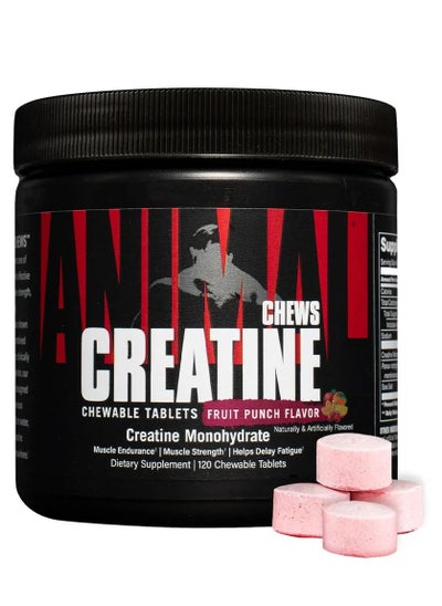 Buy Universal Nutrition Animal Creatine, Fruit Punch, 120 Chewable Tablets in UAE