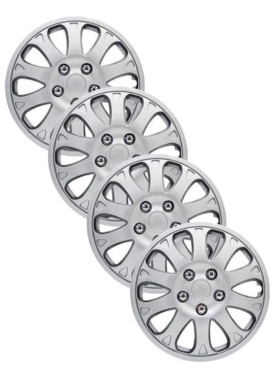 Buy Pack of 4 EM-3105 Taiwan Wheel Cover | 15" Inch | Silver Universal Nested Style in UAE