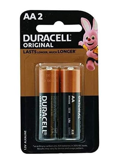 Buy 2 Piece Duracell Original AA Alkaline Batteries in Saudi Arabia