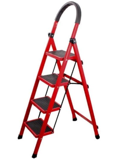 Buy 4-steps Foldable Aluminum Ladder With Non-slip Steps Multi Purpose Portable Folding Household Ladder in UAE