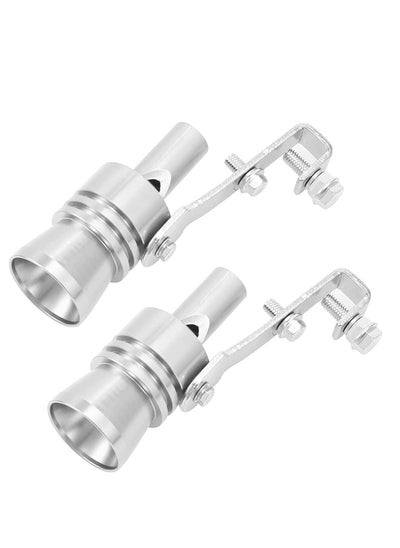 اشتري Universal Aluminum Turbo Sound Whistle Exhaust Muffler Pipe BOV Blow-off Valve Simulator (2PCS, XL-Silver) في الامارات