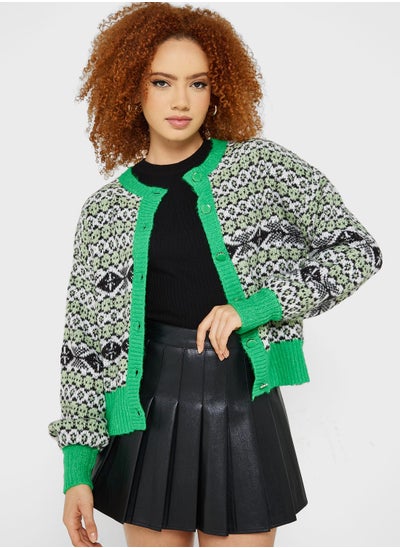 اشتري Printed Puff Sleeve Cardigan في السعودية