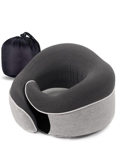 Buy Travel Neck Pillow, U Shaped Chin Support Pillow with Storage Bag, Pure Memory Foam Neck Pillow for Chair, Car, Airplane in Saudi Arabia