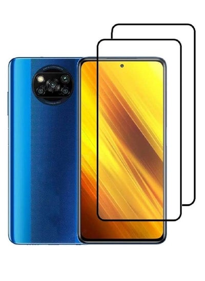 Buy 2 Pieces Tempered Glass Screen Protector 5D Designed For Xiaomi Poco X3 Pro Full Glue Edge to Edge Full Screen Coverage And Bubble Free in UAE