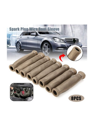 Buy Titanium Spark Plug Wire Boots Thermal Protection Insulator Sleeve, 2500 Degree Heat shield Cover Wrap 6 inch for Car Truck Fit for SBC/BBC/350/454 (8PCS) in UAE