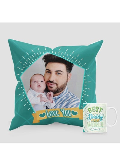 Buy Best Daddy Personalised Cushion And Mug in UAE