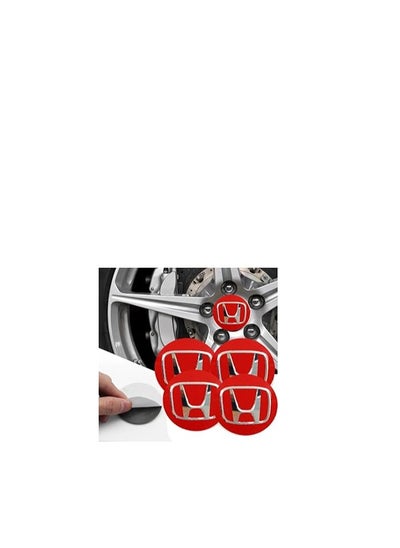 اشتري Car tire cover for Honda, four pieces, red في مصر