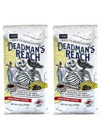 Buy Raven's Brew Coffee High Caffeine Coffee Dark Roast Ground - Deadman's Reach 2-pack of 12oz in UAE