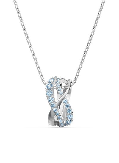 Buy Swarovski Twist Rows Blue Pendant for Women with Rhodium Plated 5582806 in Saudi Arabia