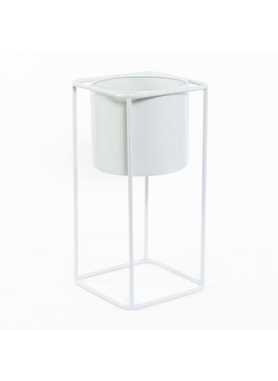 Buy Umbra Metal Pot, White - 26X60 Cm in UAE