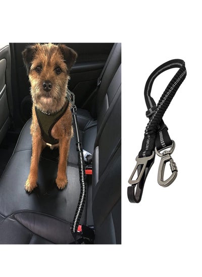 اشتري Dog Seat Belt Adjustable Dog Seatbelt for Car Pet Puppy Safety Leash Leads Reflective Bungee Dog Car Seatbelt with Hook and Buckle Connect Dog Harness in Vehicle Travel Daily Use في الامارات