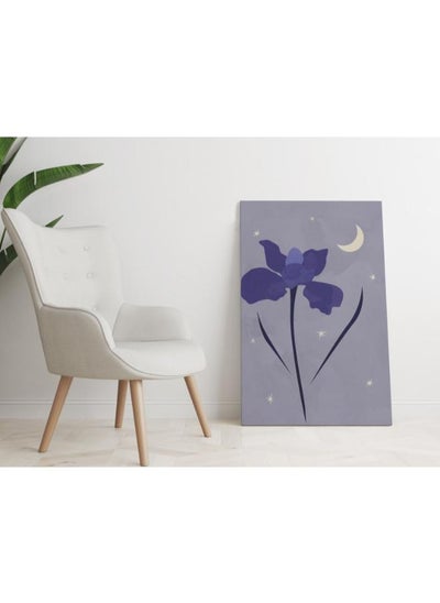 Buy Boho poster with flowera simple minimalist iris print flowers moon and stars art on canvas 60x40 in Egypt