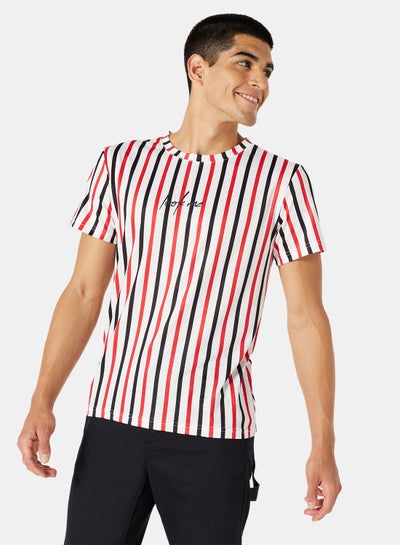 Buy Stripe Relaxed Crew Neck T-Shirt in Saudi Arabia