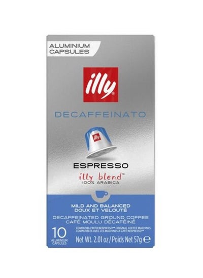 Buy Illy Decaffeinato Espresso Aluminium Coffee 10 Capsules in UAE