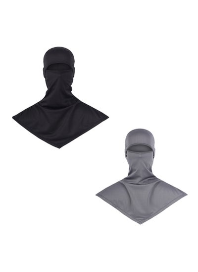 اشتري 2 Pcs Balaclava Full Face Mask Summer for Sun Protection Breathable Long Neck Covers for Men Women Cycling Fishing في السعودية