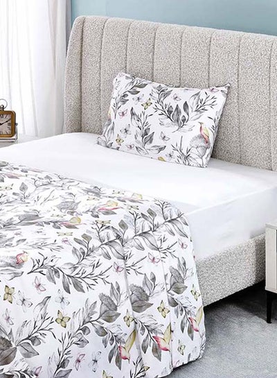 Buy Nasima Flat Sheet and Pillowcase Set, Multicolour - 180x240 cm in UAE