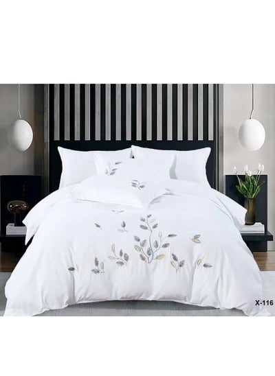 Buy MMM HOME Embroidered 6pcs Super King/King/Single size High Cotton Hotel Master Quality Bedding Set Duvet Cover/Bedsheet/Pillow covers set in UAE