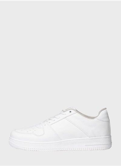 اشتري Woman Faux Leather Flat Sole Sneaker في الامارات