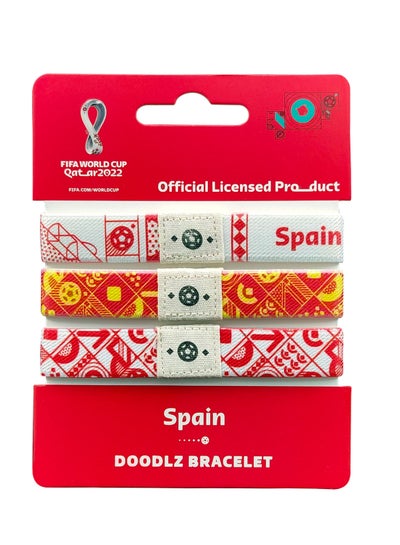 Buy Fabric Fashionable Qatar 2022 World Cup Country Team Doodlz Nylon Bracelet - Spain in Saudi Arabia