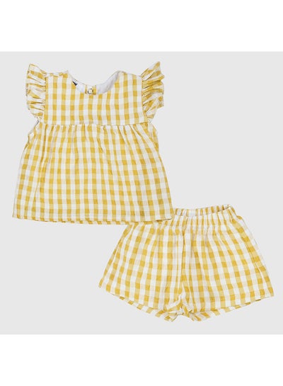 Buy Yellow Checkered 2-Piece Outfit Set in Egypt