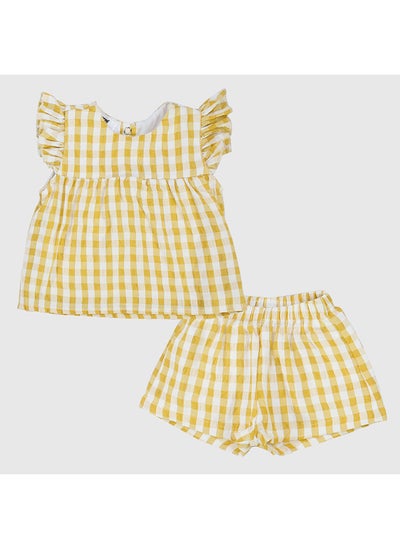 Buy Yellow Checkered 2-Piece Outfit Set in Egypt