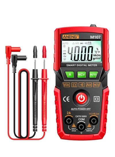 Buy M107 Smart Digital Multimeter 4000 Counts NCV Universal Meter Handheld Multifunctional Tester Voltmeter Ammeter in Saudi Arabia