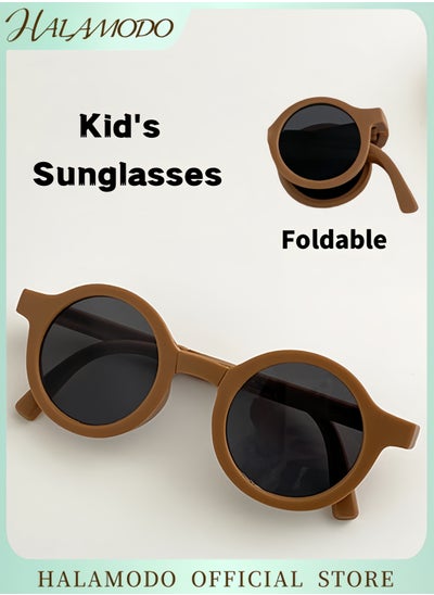 Buy Kid's Sunglasses Fashion Round Sunglasses Toddler Sunglasses to Reduce Glare and UV Protection Folding Polarized Sunglasses Portable Sunglasses for Kids Boys Girls Beach Outdoor Sports in Saudi Arabia