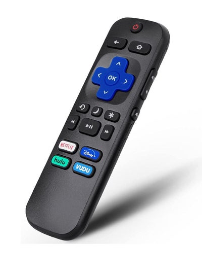 اشتري Replacement Remote Control For TCL/Hisense/Sharp Roku TV With Netflix Disney+/Hulu/Prime Video Buttons Black في الامارات