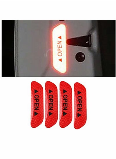 Buy Car Decals 24 Pcs Red Car Door Open Prompt Anti Collision Reflective Stickers Tape Conspicuity Safety Caution Warning Sticker for Car Truck Trailer Universal in UAE