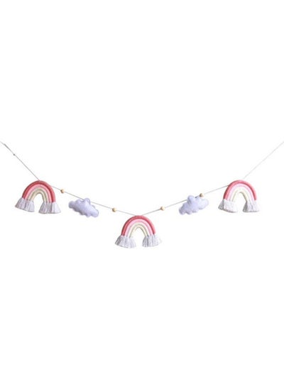 Buy 2-Piece Children's Room Cloud Shape Bead String Ornaments Red/White/Pink 1.3meter in UAE