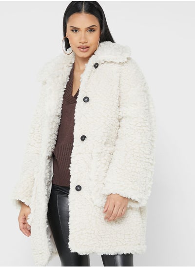 Buy Quilted Pocket Detail Coat in UAE