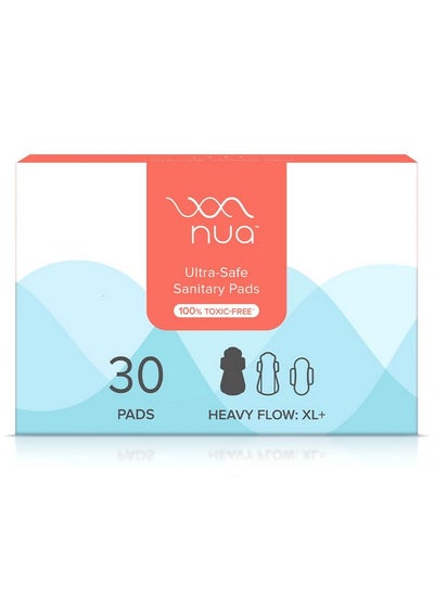 Buy Ultra-Safe Sanitary Pads For Women | 30 Ultra Thin Pads | Heavy Flow-Xl+ | Safe On Skin | Toxic-Free & Rash-Free | Unscented | 50% Wider Back| Leakproof | Made Safe in UAE