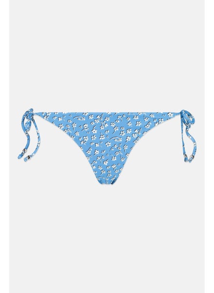 Buy Women Floral Print Pull On Bikini Bottom, Blue Combo in UAE