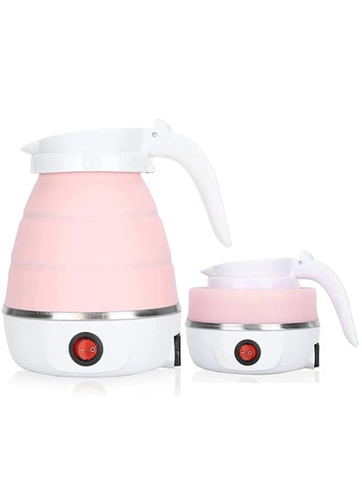 اشتري Travel Foldable Silicon Water Heater Jug Collapsible Mini Portable Electric Kettle (Pink) في الامارات