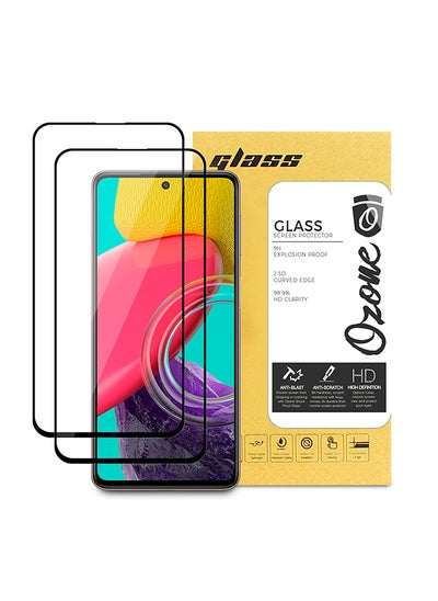 Buy Tempered Glass Screen Protector Compatible for Samsung Galaxy M53 5G 2 Per Pack Full Coverage 9H Hardness Shock Proof Anti-Scratch Screen Guard in UAE