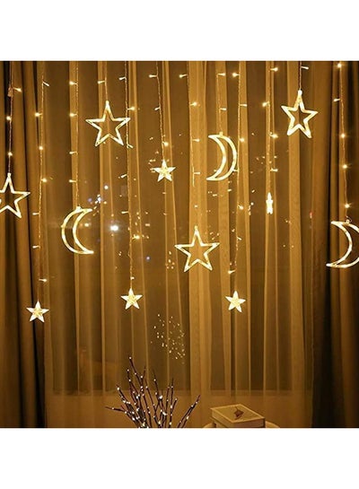 Buy Star And Moon Shaped 3.5M Decorative Ramadan Light Set 220V Direct Warm White in UAE