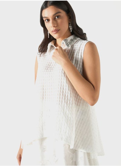 Buy Embellished Asymmetric Top in UAE