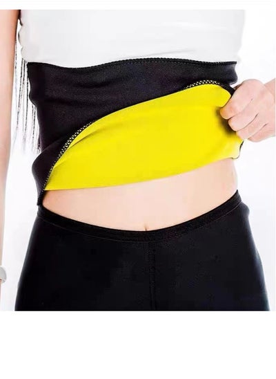 Buy 1-Piece Belly Slimming Belt For Women And Men Polyester Black L in UAE