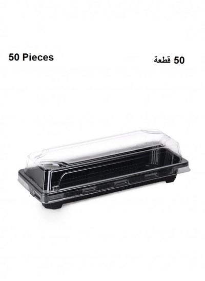 Buy A Set Of (50) Luxury Black Food And Sweets Boxes With A Transparent Lid in Saudi Arabia