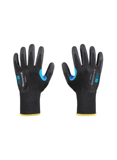 اشتري Honeywell Micro-Foam Nitrile Coating 25-0513B/09L CoreShield Cut A5/E Resistant Safety Gloves, 13 Gauge HPPE/Stainless Steel Black Liner, Large في الامارات